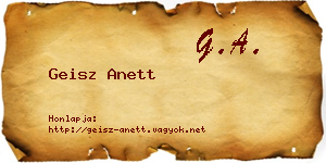 Geisz Anett névjegykártya