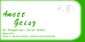 anett geisz business card